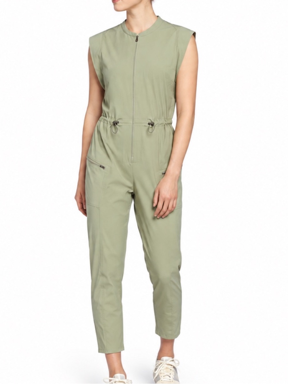 CALIA Women's Journey Soft Utility Jumpsuit Smudge Sage, size Medium